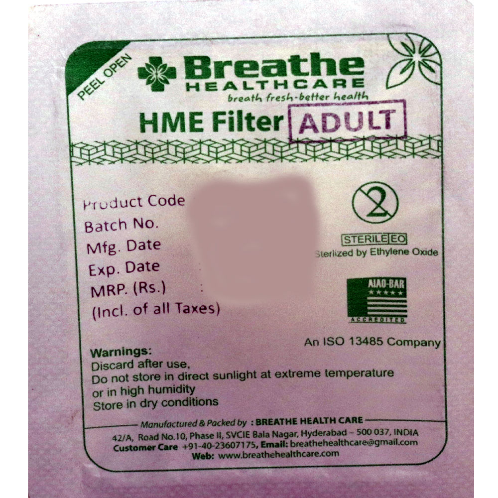 Breathe HME FilterAdult Uses, Benefits, Price Apollo Pharmacy