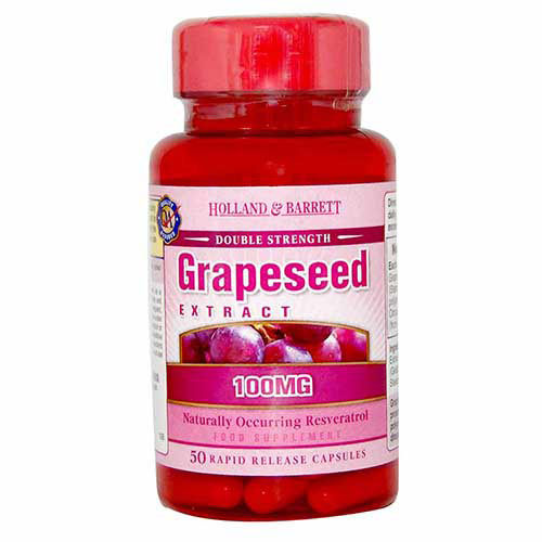 Holland & Barrett Double Strength Grapeseed Extract 100 mg, 50 Capsules