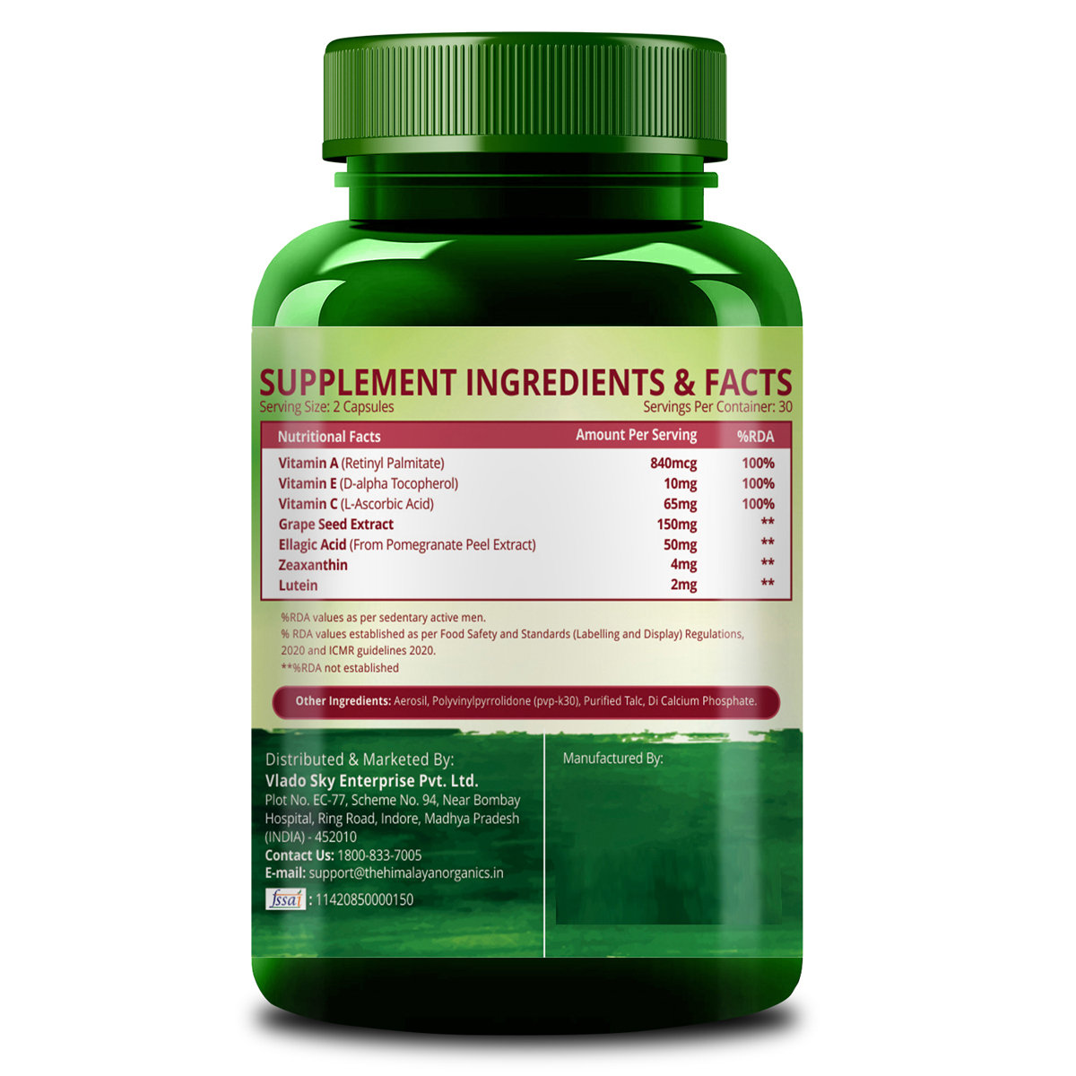 Vlado's Himalayan Organics Dark Spots Pigmentation Supports, 60 Capsules, Pack of 1 Vlado's Himalayan Organics Dark Spots Pigmentation Supports, 60 Capsules, Pack of 1