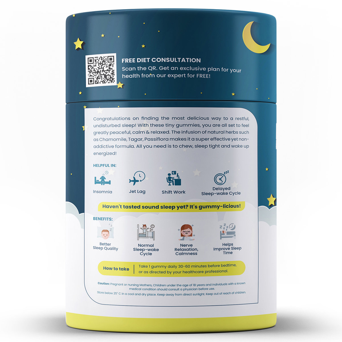 Vlado's Himalayan Organics Melatonin Tagar + Chamomile Extract Mixed Fruit Flavour, 30 Gummies, Pack of 1 Vlado's Himalayan Organics Melatonin Tagar + Chamomile Extract Mixed Fruit Flavour, 30 Gummies, Pack of 1