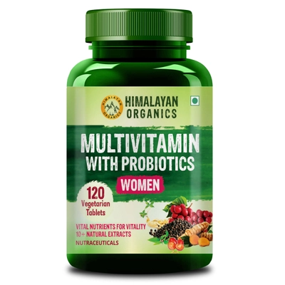 Himalayan Organics Multivitamin with Probiotics for Women, 120 Tablets, Pack of 1