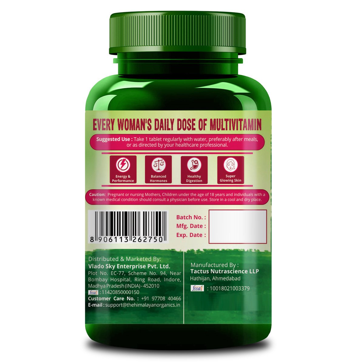 Vlado's Himalayan Organics Multivitamin with Probiotics for Women, 120 Tablets, Pack of 1 Vlado's Himalayan Organics Multivitamin with Probiotics for Women, 120 Tablets, Pack of 1