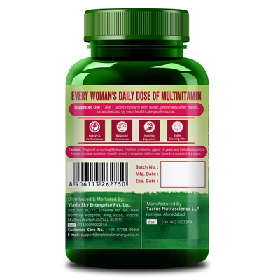 Himalayan Organics Multivitamin with Probiotics for Women, 120 Tablets, Pack of 1