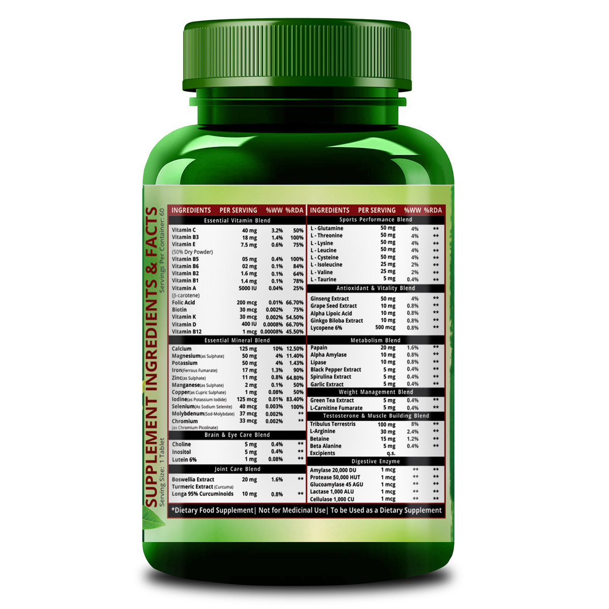 Vlado's Himalayan Organics Multivitamin Sports with 60+ Vital Nutrients, 60 Tablets, Pack of 1 Vlado's Himalayan Organics Multivitamin Sports with 60+ Vital Nutrients, 60 Tablets, Pack of 1