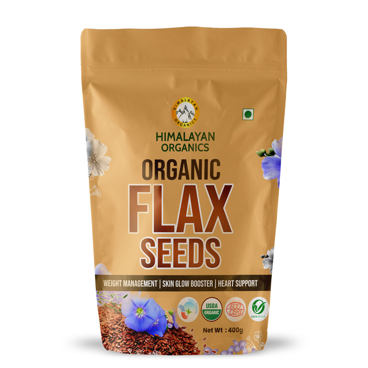Vlado's Himalayan Organics Organic Flax Seeds, 400 gm, Pack of 1 Vlado's Himalayan Organics Organic Flax Seeds, 400 gm, Pack of 1