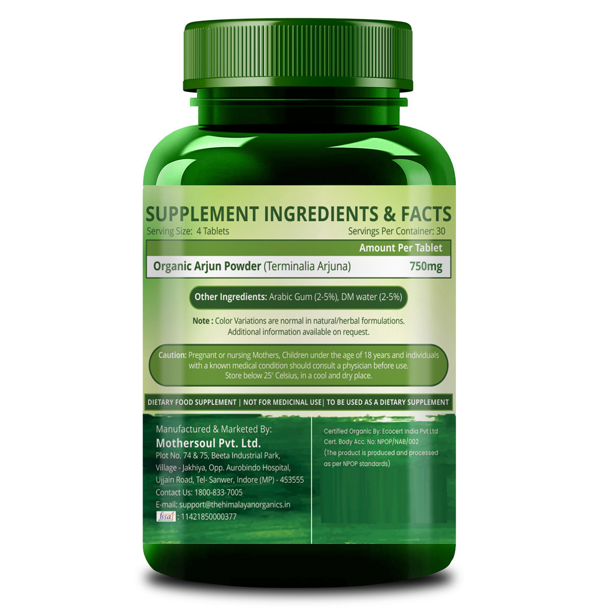 Vlado's Himalayan Organics Organic Arjuna, 120 Tablets, Pack of 1 Vlado's Himalayan Organics Organic Arjuna, 120 Tablets, Pack of 1