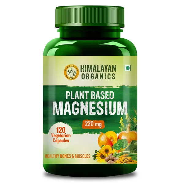 Himalayan Organics Plant Based Magnesium 220mg, 120 Capsules, Pack of 1