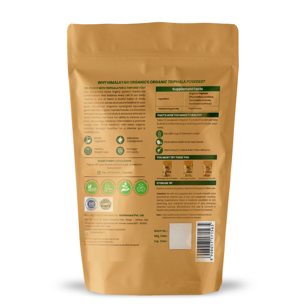 Vlado's Himalayan Organics Organic Triphala Powder, 350 gm, Pack of 1 Vlado's Himalayan Organics Organic Triphala Powder, 350 gm, Pack of 1