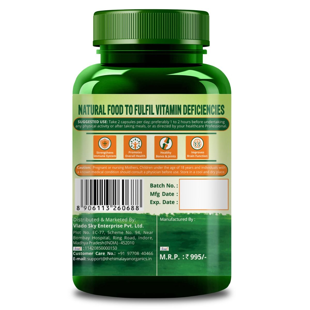 Himalayan Organics Plant Based Multivitamin, 60 Capsules Price, Uses, Side Effects, Composition