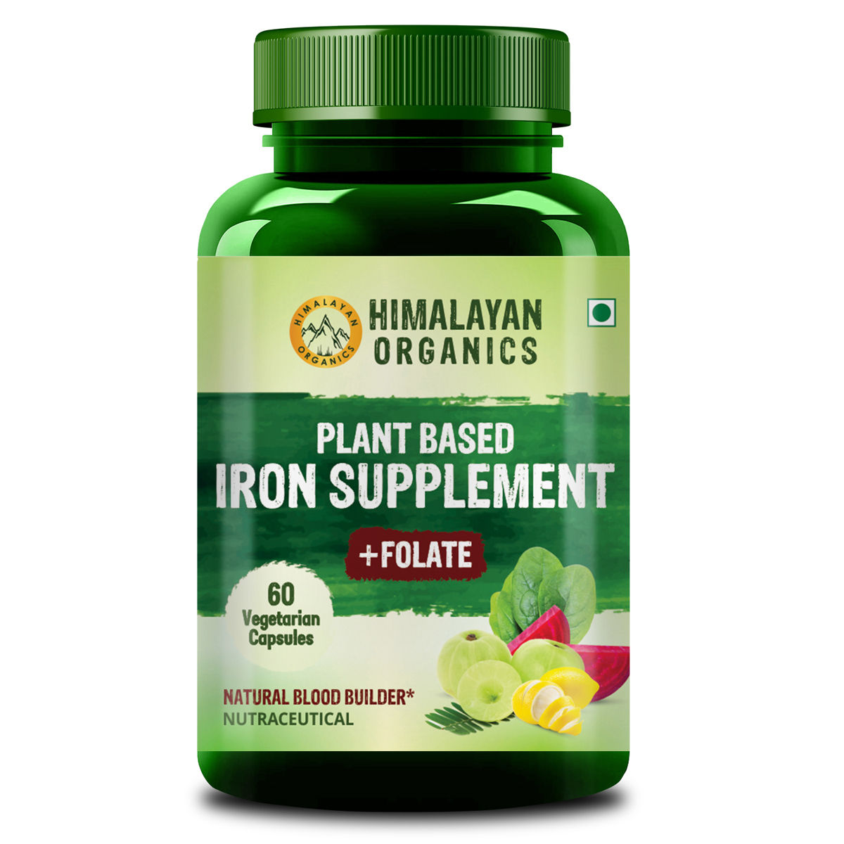 Vlado's Himalayan Organics Plant Based Iron Supplement with Folate, 60 ...