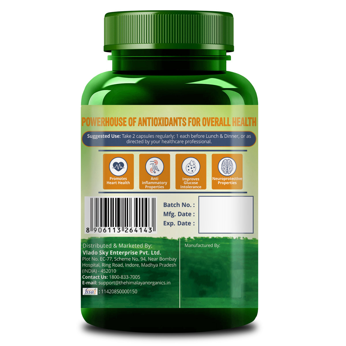 Vlado's Himalayan Organics Super Antioxidant, 60 Capsules, Pack of 1 Vlado's Himalayan Organics Super Antioxidant, 60 Capsules, Pack of 1