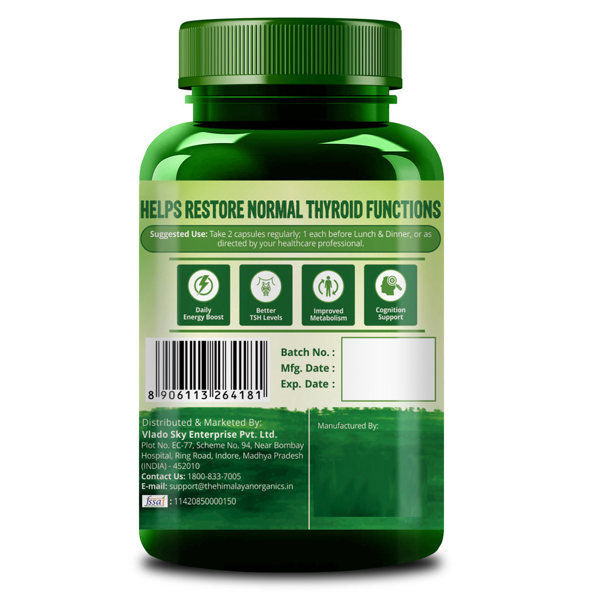 Vlado's Himalayan Organics Thyroid Support, 60 Capsules, Pack of 1 Vlado's Himalayan Organics Thyroid Support, 60 Capsules, Pack of 1