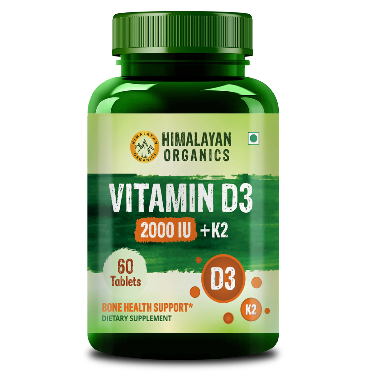 Himalayan Organics Vitamin D3 2000IU + Vitamin K2, 60 Tablets, Pack of 1 Himalayan Organics Vitamin D3 2000IU + Vitamin K2, 60 Tablets, Pack of 1