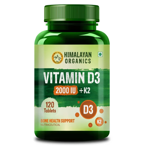 Vlado's Himalayan Organics Vitamin D3 2000IU + K2, 120 Tablets, Pack of 1