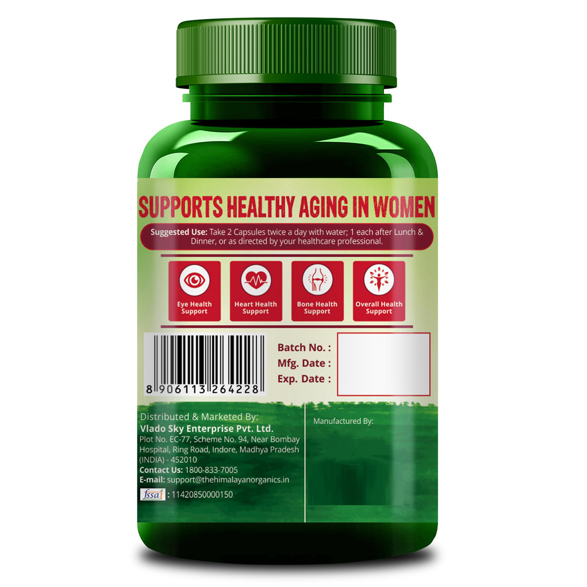 Vlado's Himalayan Organics Women 50+ Daily Multivitamin, 60 Capsules, Pack of 1 Vlado's Himalayan Organics Women 50+ Daily Multivitamin, 60 Capsules, Pack of 1