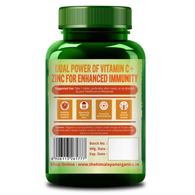 Himalayan Organics Zinc with Vitamins C, 120 Tablets, Pack of 1