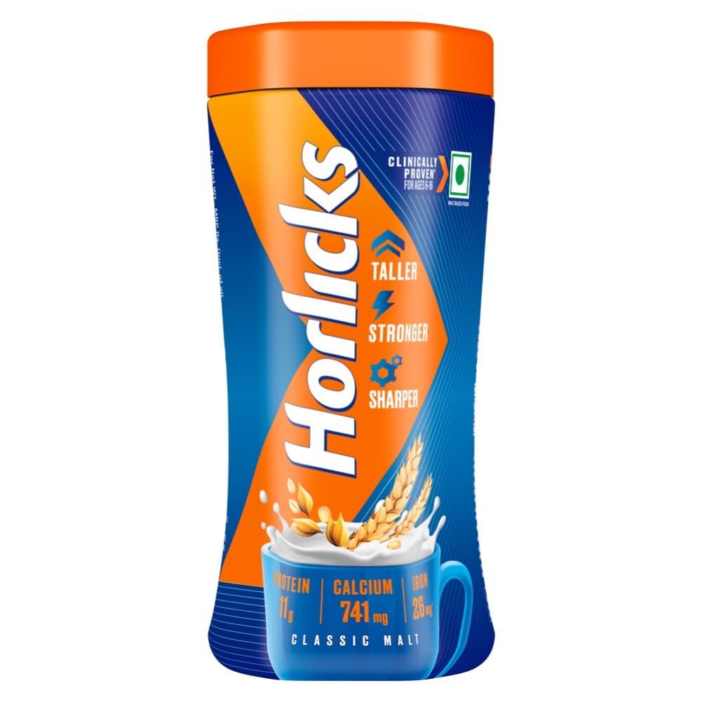 Buy Horlicks Classic Malt Flavour Nutrition Drink Powder 500 gm Jar