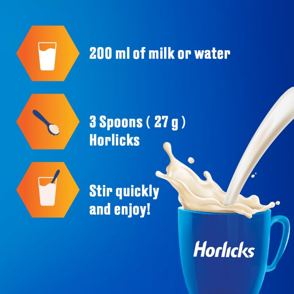Horlicks Classic Malt Flavour Nutrition Drink Powder 500 gm Jar | Support Immunity | Improves Bone & Muscle Health | Healthy Weight Gain, Pack of 1 Horlicks Classic Malt Flavour Nutrition Drink Powder 500 gm Jar | Support Immunity | Improves Bone & Muscle Health | Healthy Weight Gain, Pack of 1