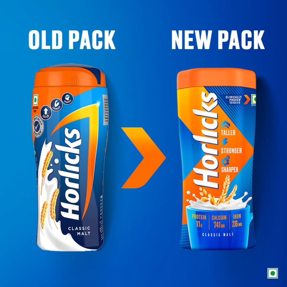 Horlicks Classic Malt Flavour Nutrition Drink Powder 500 gm Jar | Support Immunity | Improves Bone & Muscle Health | Healthy Weight Gain, Pack of 1 Horlicks Classic Malt Flavour Nutrition Drink Powder 500 gm Jar | Support Immunity | Improves Bone & Muscle Health | Healthy Weight Gain, Pack of 1