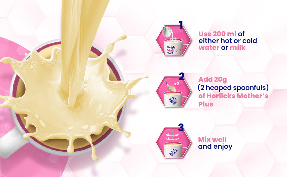 Horlicks Mother's Plus Vanilla Flavour Nutrition Powder, 400 gm Refill Pack | 25 Vital Nutrients | Support Healthy Birth Weight | Improves Lactation, Pack of 1 Horlicks Mother's Plus Vanilla Flavour Nutrition Powder, 400 gm Refill Pack | 25 Vital Nutrients | Support Healthy Birth Weight | Improves Lactation, Pack of 1