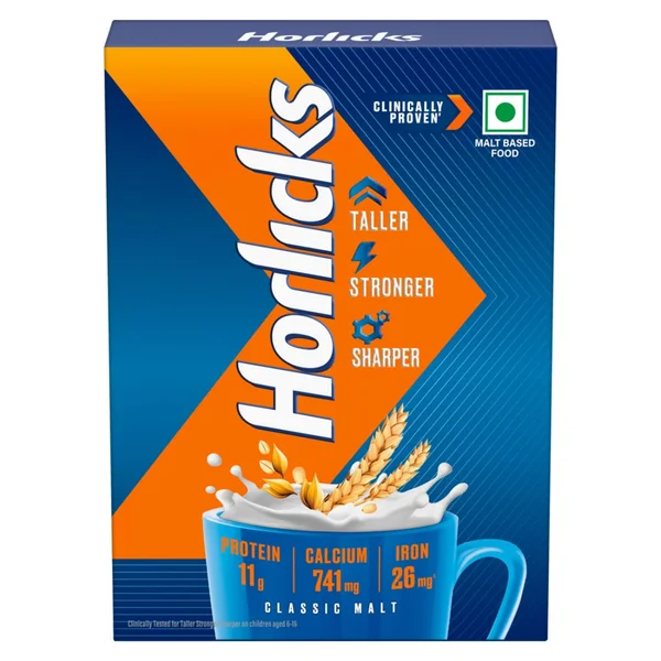 Horlicks Classic Malt Flavour Nutrition Drink Powder 500 gm Refill Pack | Support Immunity | Improves Bone &amp; Muscle Health | Healthy Weight Gain, Pack of 1