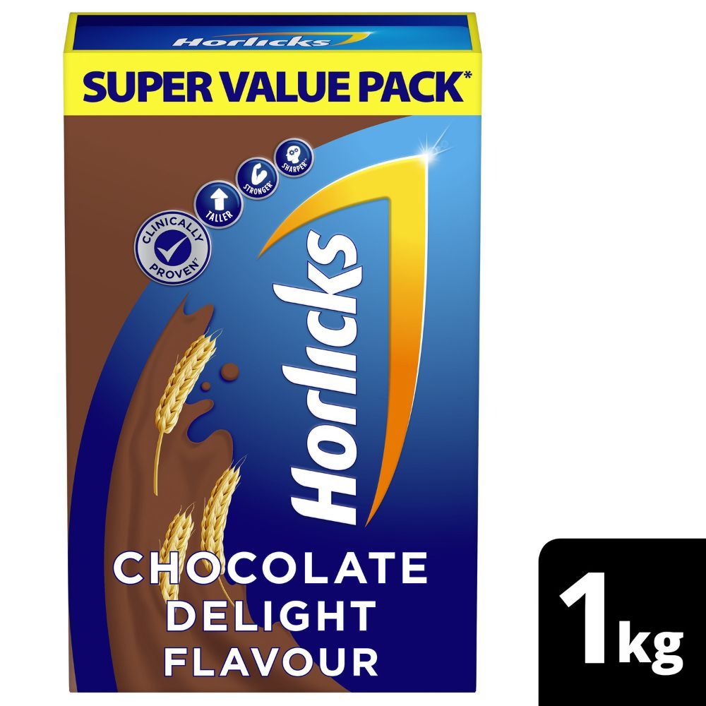 Horlicks Chocolate Delight Flavour Nutrition Drink Powder, 1 kg Refill