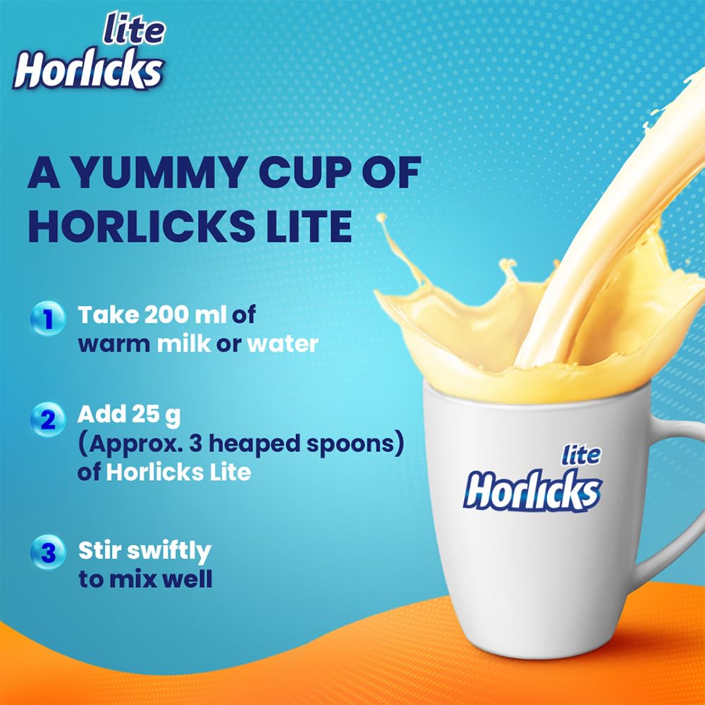 Horlicks Lite Badam Flavour Nutrition Powder, 400 gm Refill Pack, Pack of 1 Horlicks Lite Badam Flavour Nutrition Powder, 400 gm Refill Pack, Pack of 1
