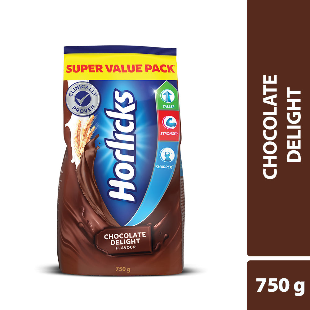 Horlicks Chocolate Delight Flavour Nutrition Drink Powder, 750 gm Refill Pack Price, Uses, Side