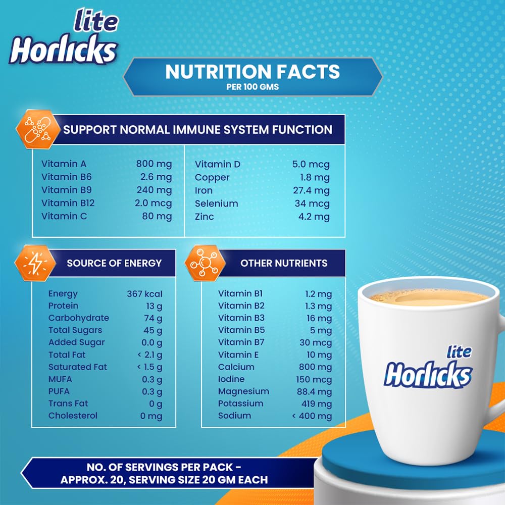 Horlicks Lite Regular Malt Flavour Nutrition Powder, 1 kg Refill Pack , Pack of 1 Horlicks Lite Regular Malt Flavour Nutrition Powder, 1 kg Refill Pack , Pack of 1