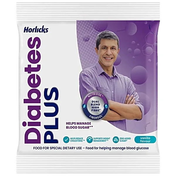 Horlicks Diabetes Plus Vanilla Flavour Nutrition Powder 30 gm | Helps Manage Blood Sugar | Weight Management