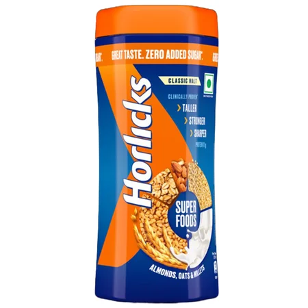 Horlicks Classic Malt Powder, 470 gm Jar (Zero Added Sugar)