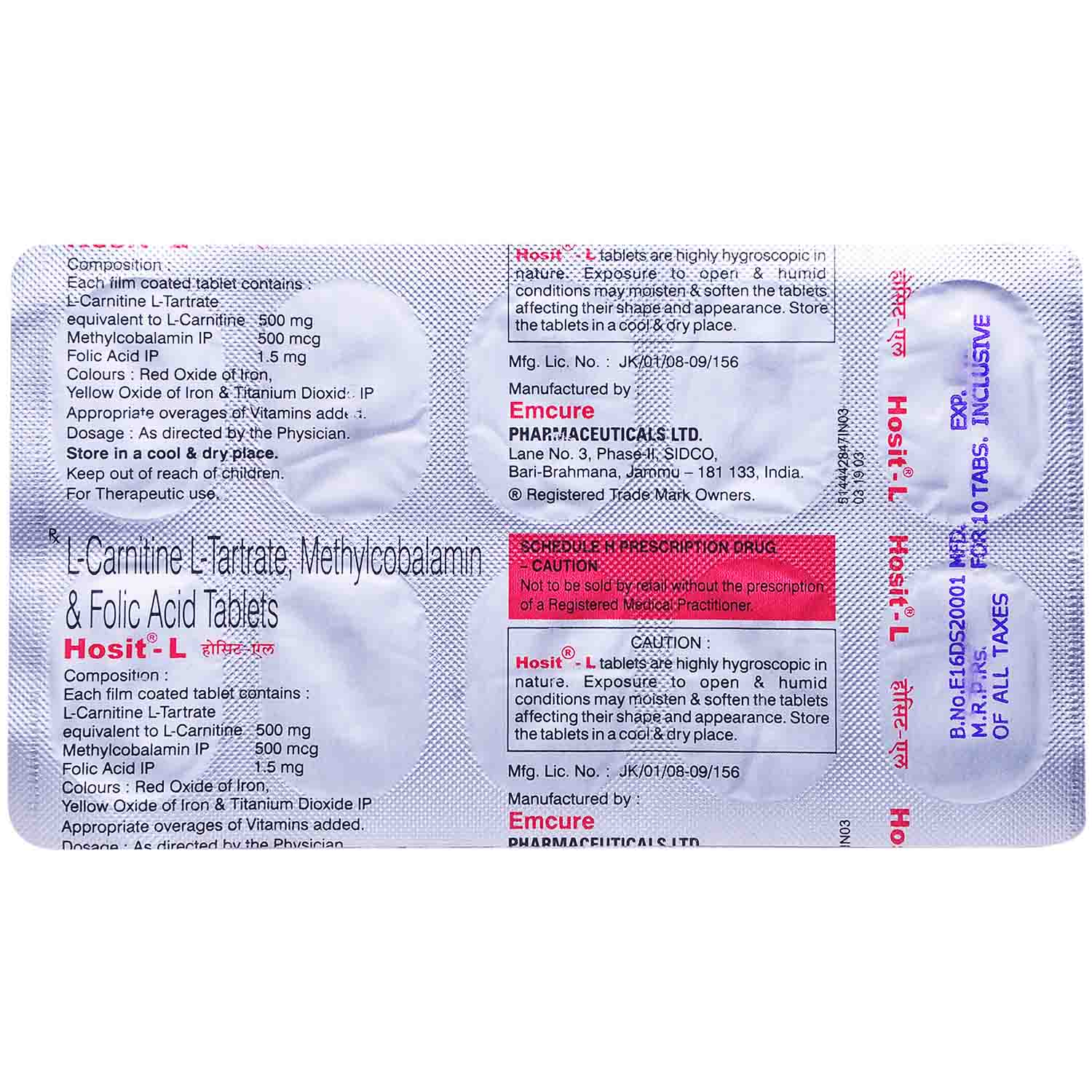 Hosit L Tablet 10's, Pack of 10 TABLETS Hosit L Tablet 10's, Pack of 10 TABLETS