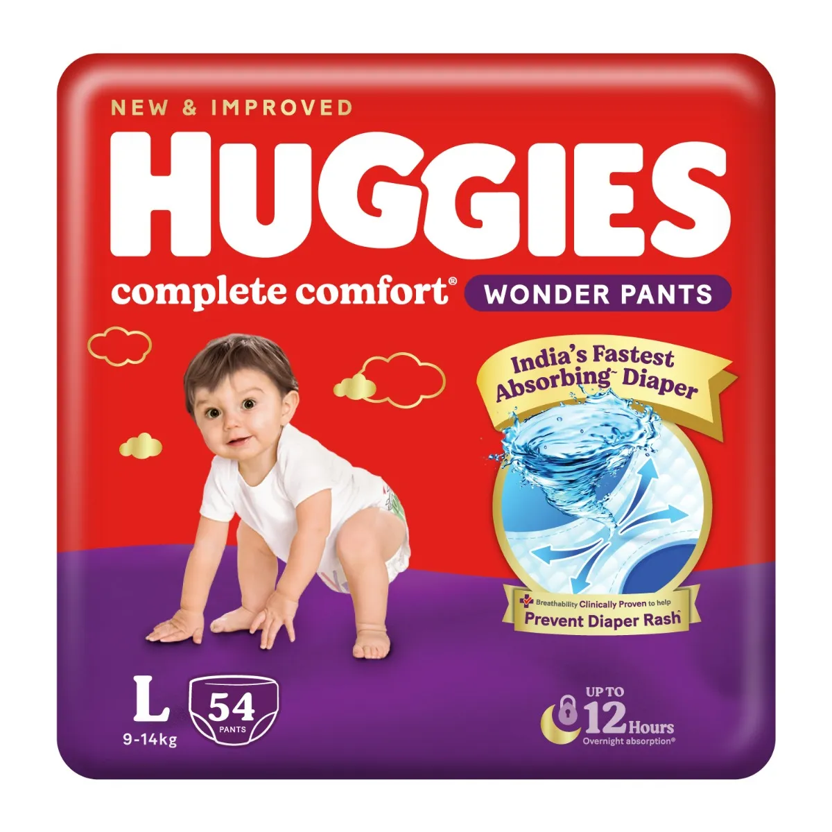 Buy Huggies Complete Comfort Wonder Diaper Pants Large, 54 Count