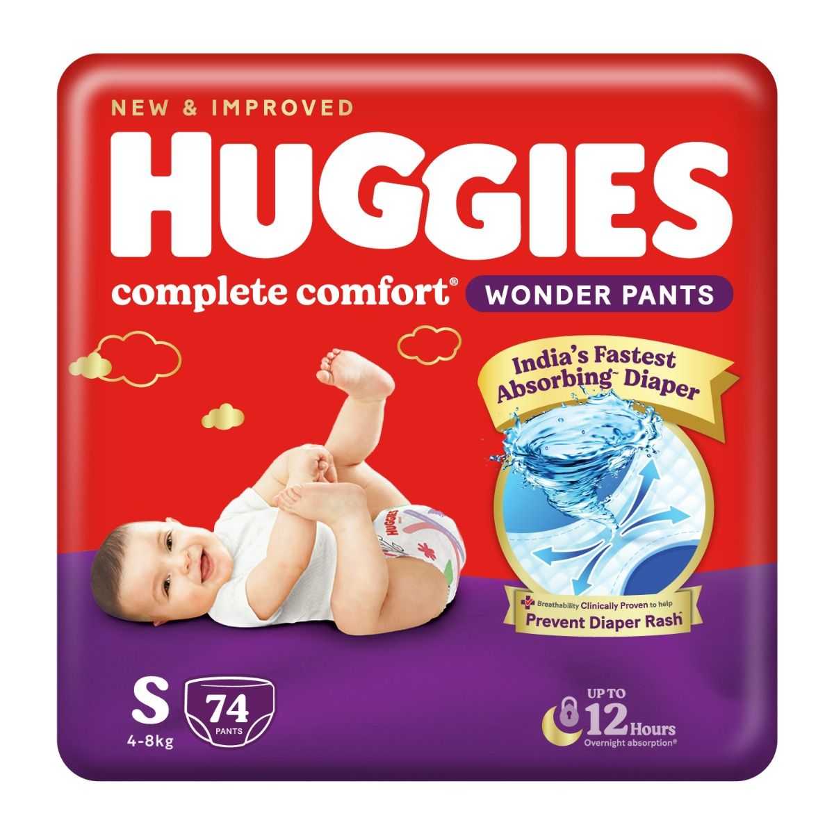 Buy Huggies Complete Comfort Wonder Baby Diaper Pants Small, 74