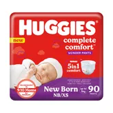 Huggies Complete Comfort Wonder Baby Diaper Pants NB/XS, 90 Count, Pack of 1