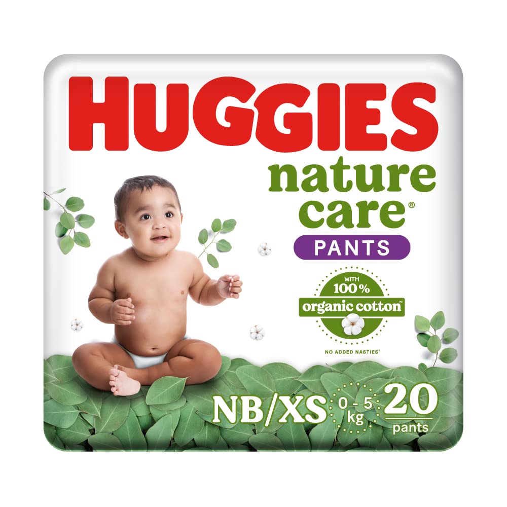 Huggies Nature Care Diaper Pants NB/XS with 100% Organic Cotton, 20 Count, Pack of 1 Huggies Nature Care Diaper Pants NB/XS with 100% Organic Cotton, 20 Count, Pack of 1
