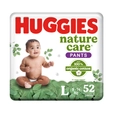 Huggies नेचर केयर डायपर पैंट लार्ज 100% ऑर्गेनिक कॉटन के साथ, 52 काउंट