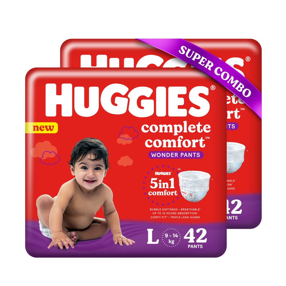 Huggies Complete Comfort Wonder Baby Diaper Pants Large, 84 Count (2x42), Pack of 1 Huggies Complete Comfort Wonder Baby Diaper Pants Large, 84 Count (2x42), Pack of 1