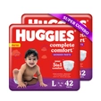 Huggies Complete Comfort Wonder Baby Diaper Pants Large, 84 Count (2x42)