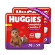 Huggies Complete Comfort Wonder Baby Diaper Pants Medium, 100 Count (2x50)