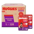 Huggies Complete Comfort Wonder Baby Diaper Pants Large, 128 Count (2x64)