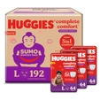 Huggies Complete Comfort Wonder Baby Diaper Pants Large, 192 Count (3x64)