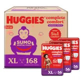 Huggies Complete Comfort Wonder Baby Diaper Pants XL, 168 Count (3x56), Pack of 1