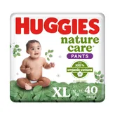 Huggies Nature Care Diaper Pants XL with 100% Organic Cotton, 40 Count, Pack of 1
