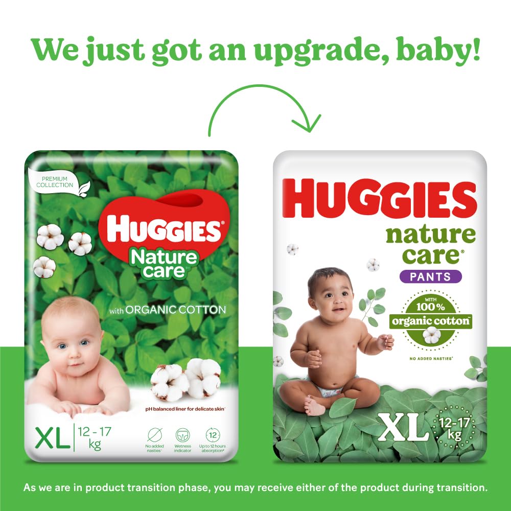 Huggies Nature Care Diaper Pants XL with 100% Organic Cotton, 40 Count, Pack of 1 Huggies Nature Care Diaper Pants XL with 100% Organic Cotton, 40 Count, Pack of 1
