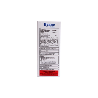 Hyane 0.18% Eye Drops 5 ml, Pack of 1 Eye Drops