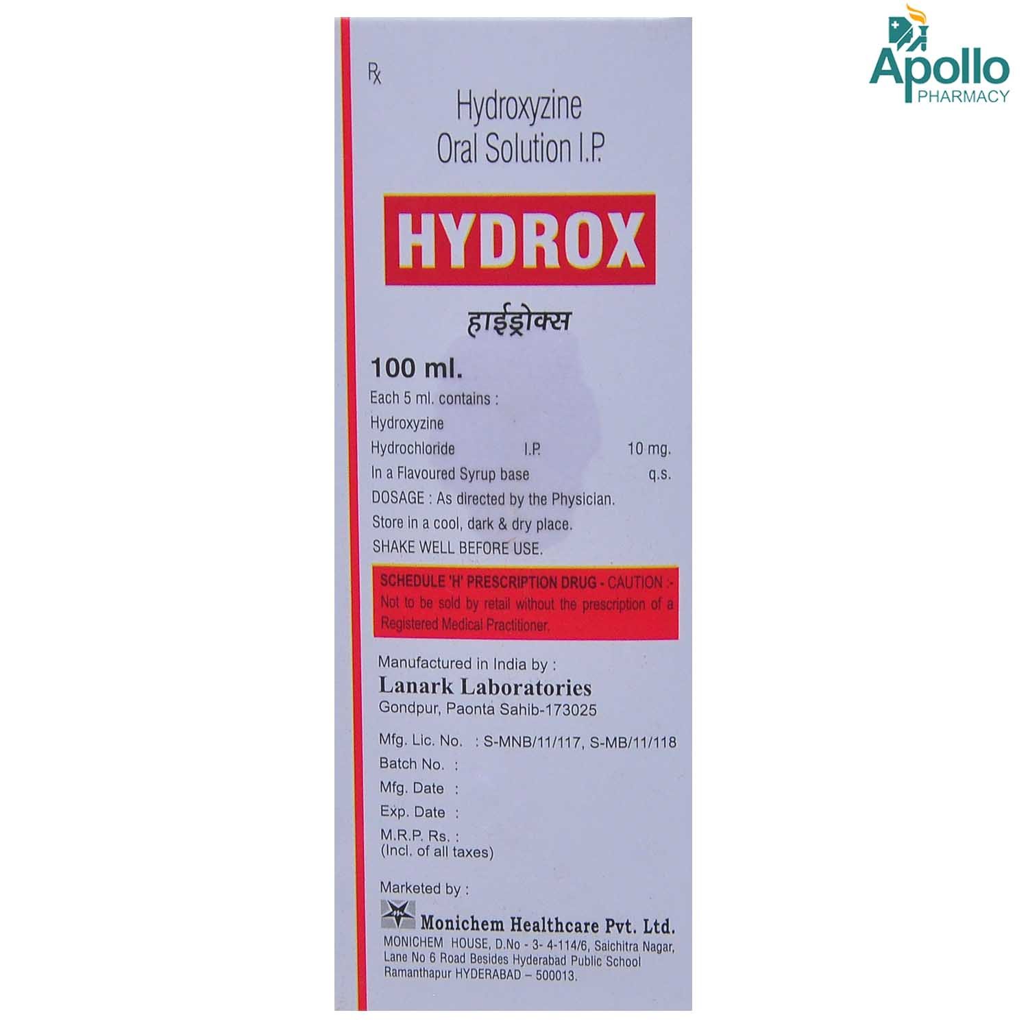 Hydrox Syrup 100 ml, Pack of 1 Syrup Hydrox Syrup 100 ml, Pack of 1 Syrup