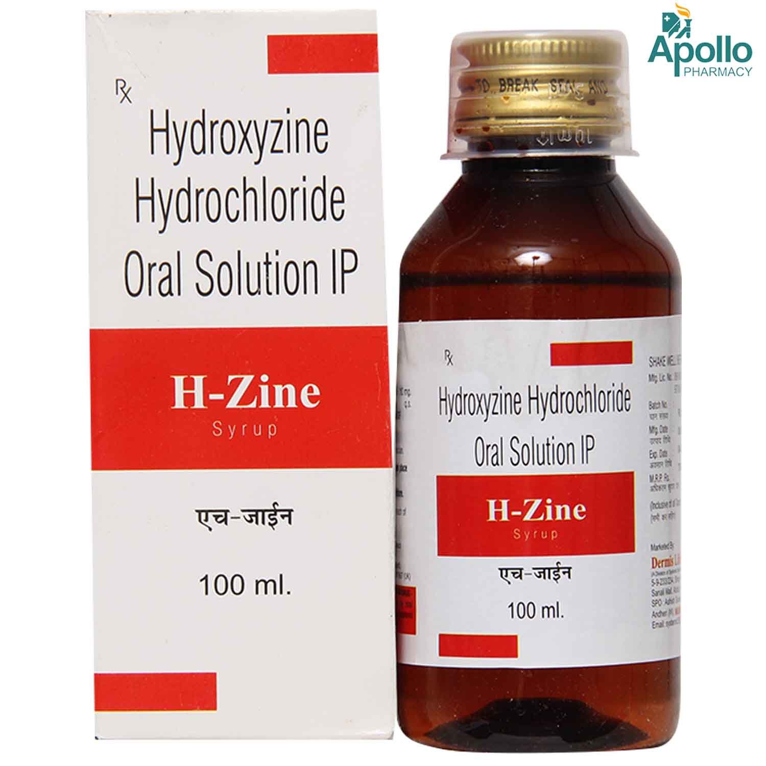 H-Zine 10 mg Syrup 100 ml, Pack of 1 Liquid H-Zine 10 mg Syrup 100 ml, Pack of 1 Liquid