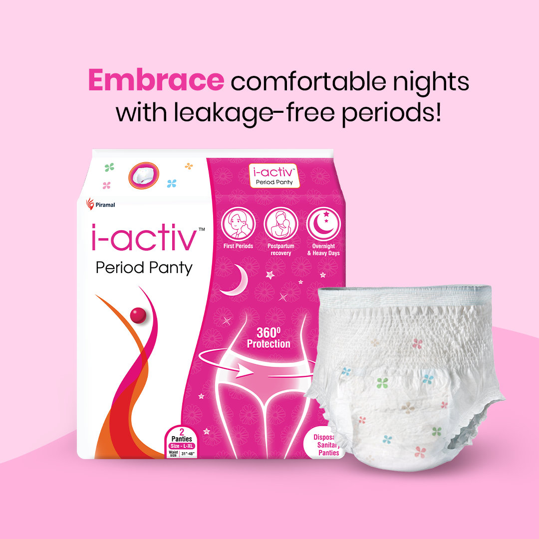 i-activ Period Panty L-XL for Women, 2 Count, Pack of 1 i-activ Period Panty L-XL for Women, 2 Count, Pack of 1