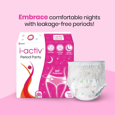 i-activ Period Panty L-XL for Women, 2 Count, Pack of 1